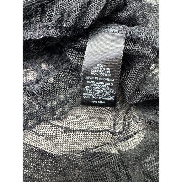 Black Sheer Fairy Witchy Lace Goth Whimsigoth Top Womens XSmall Romantic Y2K - Picture 8 of 10